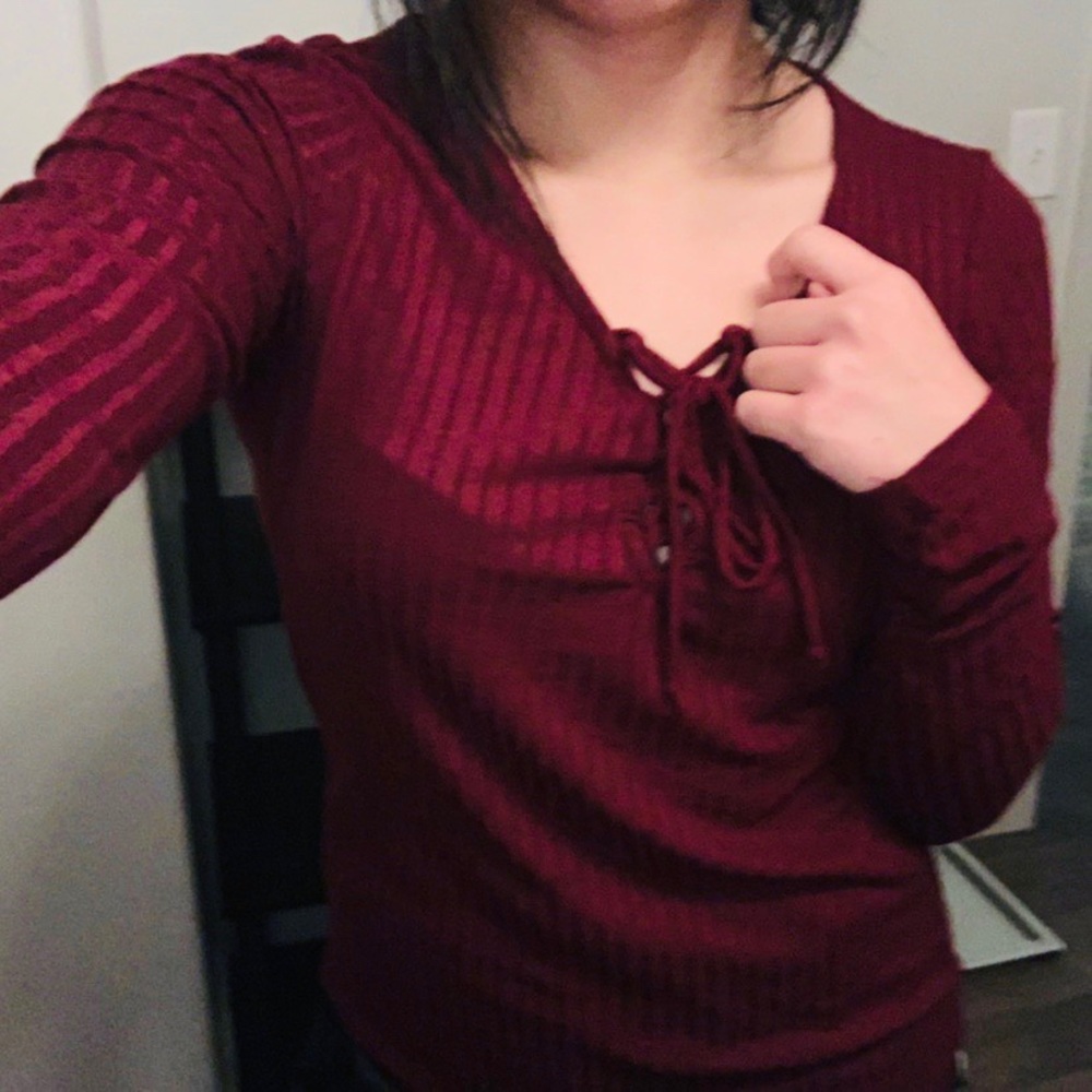 Burgundy Long Sleeve Shirt